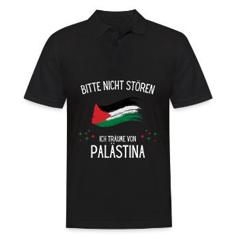 Bitte Nicht Stören Ich Träume Von Palästina - Männer Poloshirt - Schwarz - Vorne - Kai (181cm)
