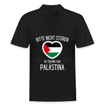 Bitte Nicht Stören Ich Träume Von Palästina - Männer Poloshirt - Schwarz - Vorne - Kai (181cm)