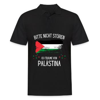 Bitte Nicht Stören Ich Träume Von Palästina - Männer Poloshirt - Schwarz - Vorne - Kai (181cm)