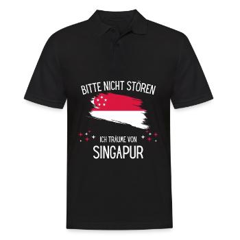 Bitte Nicht Stören Ich Träume Von Singapur - Männer Poloshirt - Schwarz - Vorne - Kai (181cm)