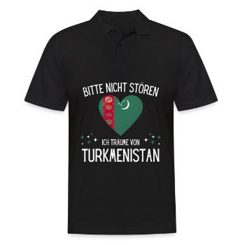 Bitte nicht stören ich träume von Turkmenistan - Männer Poloshirt - Schwarz - Vorne - Kai (181cm)