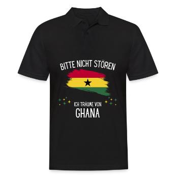 Bitte Nicht Stören Ich Träume Von Ghana - Männer Poloshirt - Schwarz - Vorne - Kai (181cm)