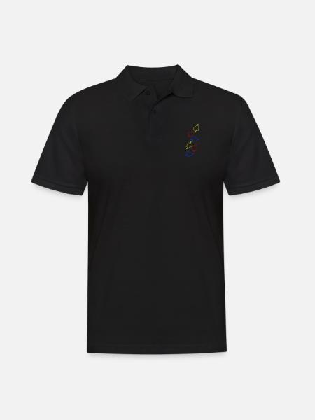 Herzen Bunt Herz - Männer Poloshirt - Schwarz