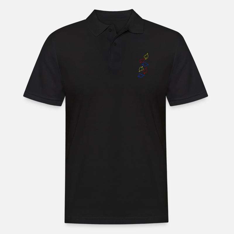 Herzen Bunt Herz - Männer Poloshirt - Schwarz
