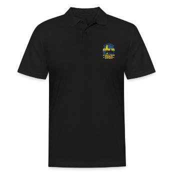 Schweden Angeltour 2023 Angeltrip Angelurlaub - Männer Poloshirt - Schwarz - Vorne - Kai (181cm)