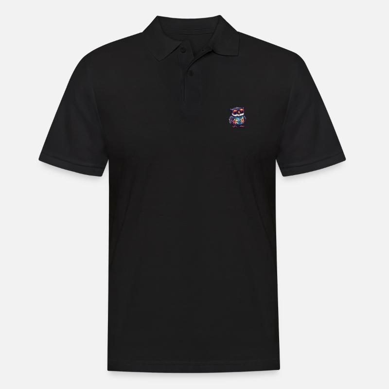 Eule Cool Sommer - Männer Poloshirt - Schwarz