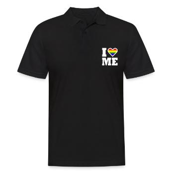 I love me - Männer Poloshirt - Schwarz - Vorne - Kai (181cm)