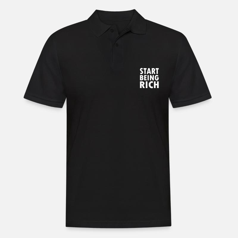 Start being rich - Männer Poloshirt - Schwarz