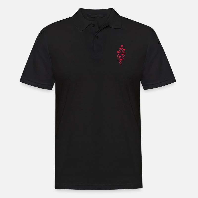 herzen - Männer Poloshirt - Schwarz
