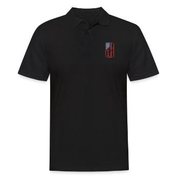 Papa États-Unis Drapeau Père Fête des pères Militaires Soldats - Polo Homme - noir - Devant - Kai (181cm)