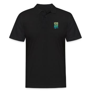 Rock Climbing Bouldering Less Talk More Chalk - Polo Homme - noir - Devant - Kai (181cm)