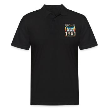 Vintage Geburtstagsgeschenk 1981 Limited Edition - Männer Poloshirt - Schwarz - Vorne - Kai (181cm)