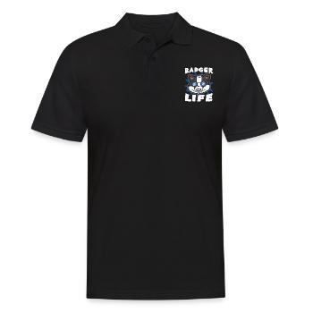 Dachs - Männer Poloshirt - Schwarz - Vorne - Kai (181cm)