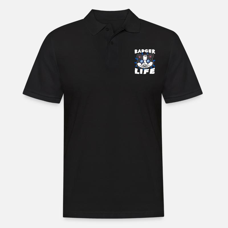 Dachs - Männer Poloshirt - Schwarz