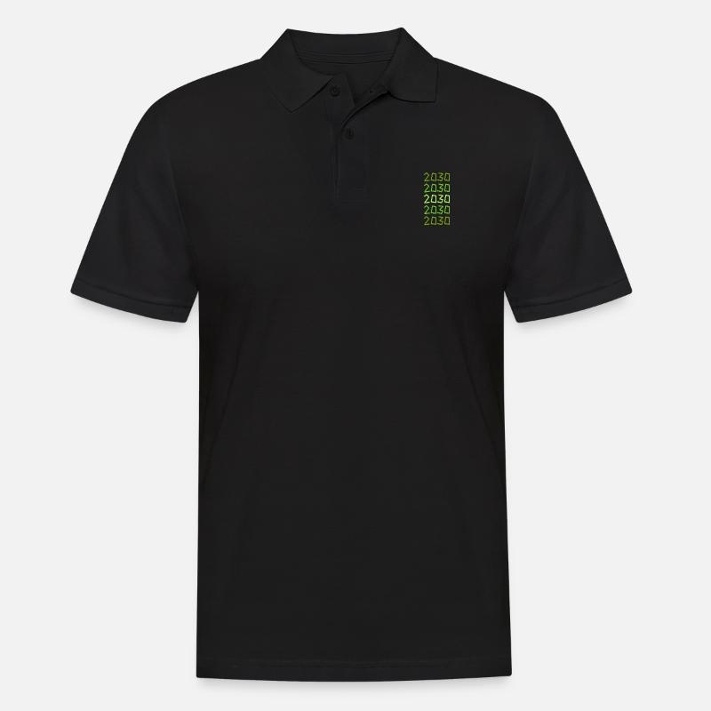 2030 - Männer Poloshirt - Schwarz
