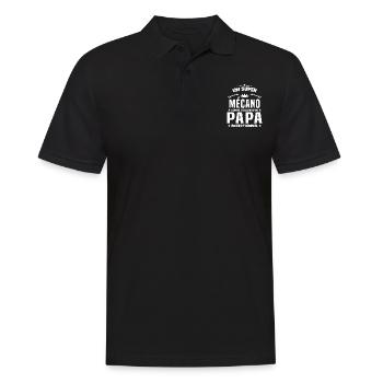 Mécano papa cadeau drôle fête des pères garagiste - Polo Homme - noir - Devant - Kai (181cm)