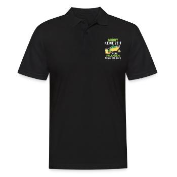 Sorry Keine Zeit Meine Pflanzen Needchen Mich - Männer Poloshirt - Schwarz - Vorne - Kai (181cm)