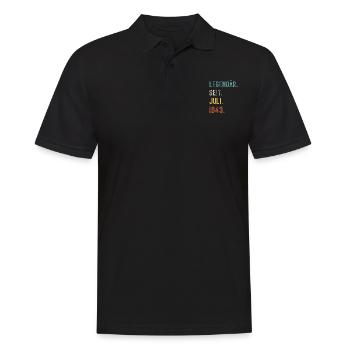 80. Geburtstag 80 Jahre Legendär Seit Juli 1943 - Männer Poloshirt - Schwarz - Vorne - Kai (181cm)
