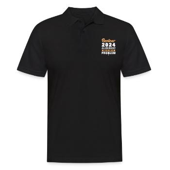 Rentner 2024 Rente Humor Ruhestand - Männer Poloshirt - Schwarz - Vorne - Kai (181cm)