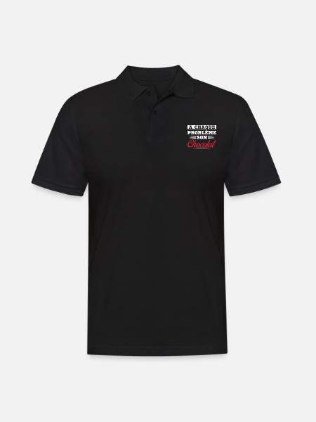 Femme À Chaque Problème Son Chocolat Humour Cadeau - Polo Homme - noir