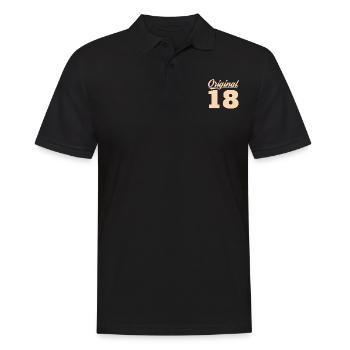 Original 18 Year Birthday Gift - Men's Polo Shirt - black - Front - Kai (181cm)