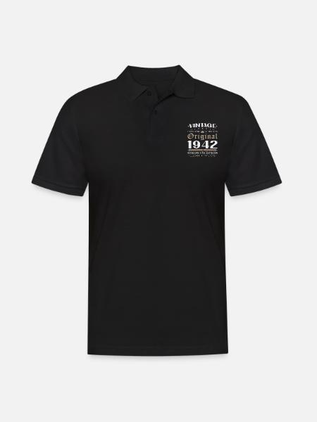 Cadeau d'anniversaire Vinatge 1942 - Polo Homme - noir