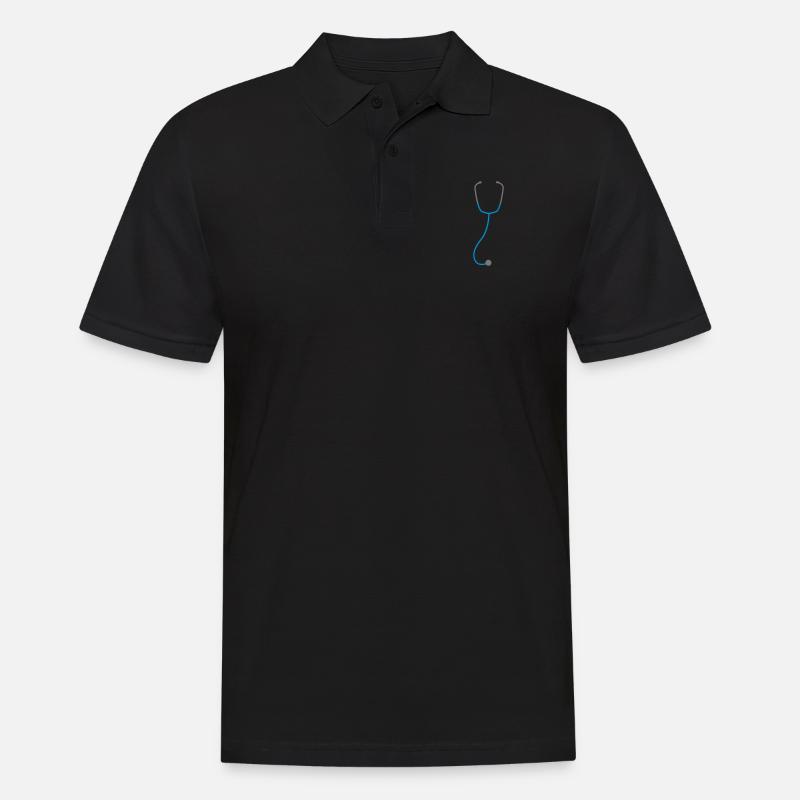 stethoscope stetoskop - Herre poloshirt - sort