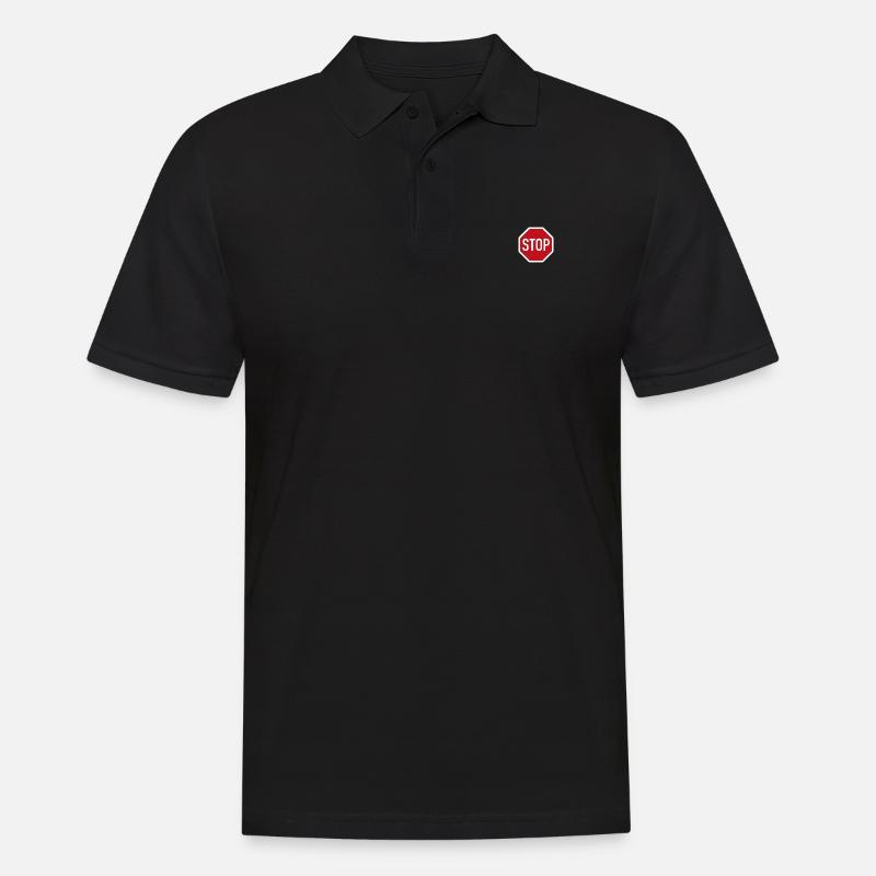 STOP - Männer Poloshirt - Schwarz