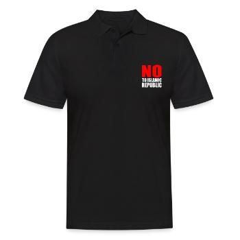 no to islamic republic - Polo Homme - noir - Devant - Kai (181cm)
