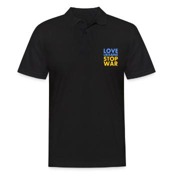 Love ukraine stop war - Men's Polo Shirt - black - Front - Kai (181cm)