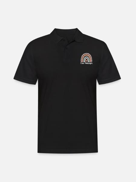 Fallmanager Regenbogenleopard Lustiger Fallmanager - Männer Poloshirt - Schwarz
