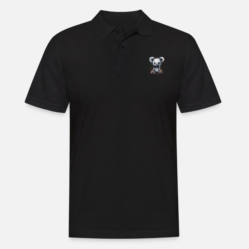 Süsser Trauriger Koala - Männer Poloshirt - Schwarz