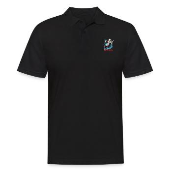 ROCK SANTA - Männer Poloshirt - Schwarz - Vorne - Kai (181cm)