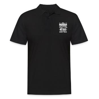 Mon Parrain Va M'apprendre Les Bêtises Humour - Polo Homme - noir - Devant - Kai (181cm)