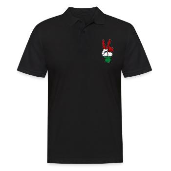 Drapeau de la Hongrie Symbole de la paix utilisé - Polo Homme - noir - Devant - Kai (181cm)
