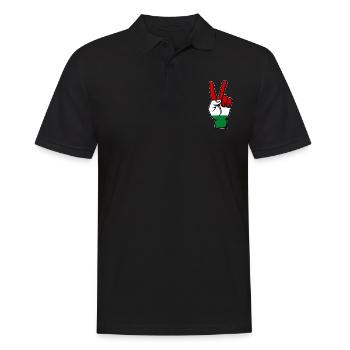 Ungarn Flagge Peace Symbol - Männer Poloshirt - Schwarz - Vorne - Kai (181cm)
