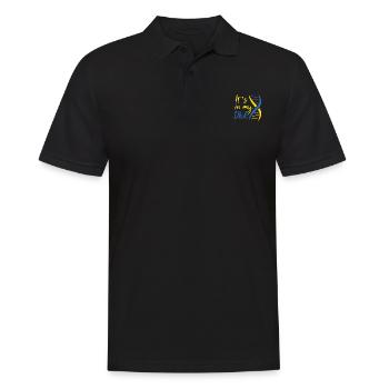 C’est dans mon adn Ukraine Vintage Drapeau ukrainien - Polo Homme - noir - Devant - Kai (181cm)