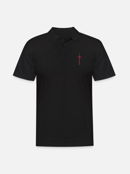 Köln Fernsehturm Colonius Schrift - Männer Poloshirt - Schwarz