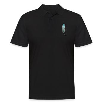 Feder - Männer Poloshirt - Schwarz - Vorne - Kai (181cm)