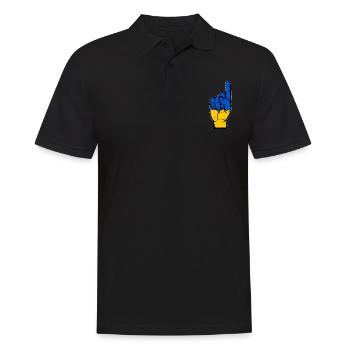 Ukraine Flagge Nummer 1 used - Männer Poloshirt - Schwarz - Vorne - Kai (181cm)