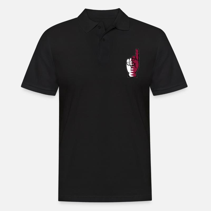 Katar Flagge Nummer 1 - Männer Poloshirt - Schwarz