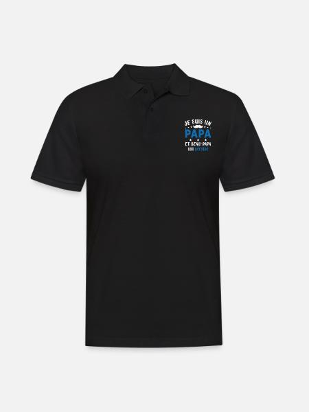 je suis un Papa et un Beau-Papa qui déchire - Polo Homme - noir