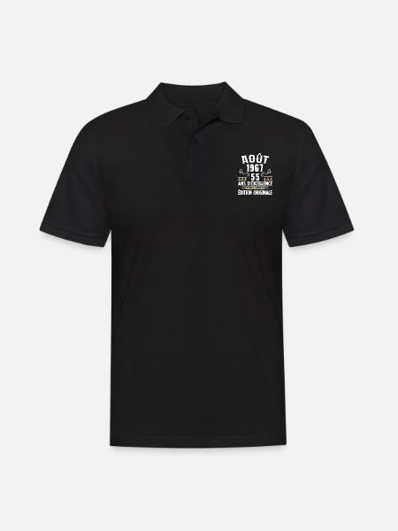 55 Ans Anniversaire Vintage Né(e) en Août 1967 - Polo Homme - noir