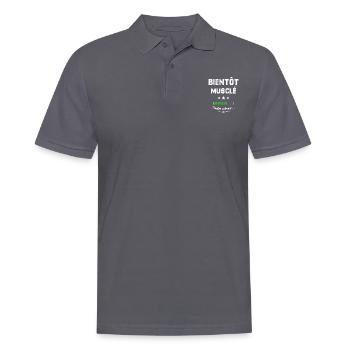 Homme bientôt musclé veuillez patienter - Polo Homme - charbon - Devant - Nico (186cm)