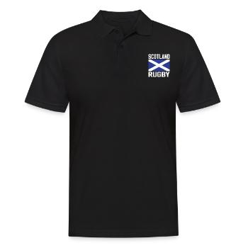 Rugby Schottland - Männer Poloshirt - Schwarz - Vorne - Kai (181cm)