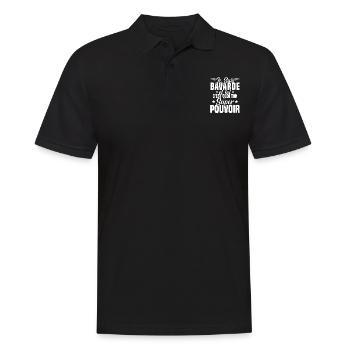 Fille Bavarde Phrase Drôle Super Pouvoir Cadeau - Polo Homme - noir - Devant - Kai (181cm)