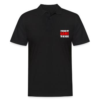 I PAUSED MY GAME TO BE HERE - Men's Polo Shirt - black - Front - Kai (181cm)