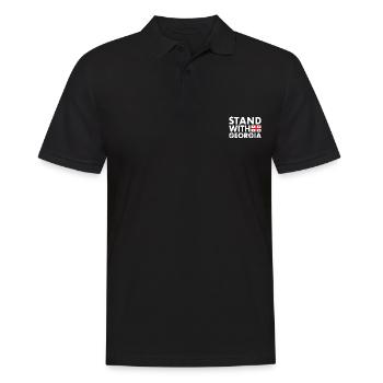Georgien - Männer Poloshirt - Schwarz - Vorne - Kai (181cm)