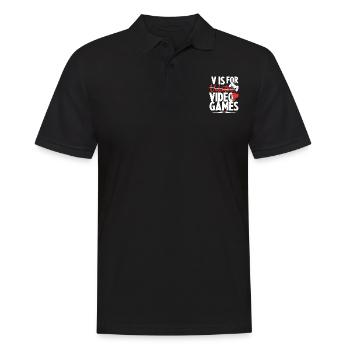 V Is For Video Games Funny Valentines Day - Polo Homme - noir - Devant - Kai (181cm)