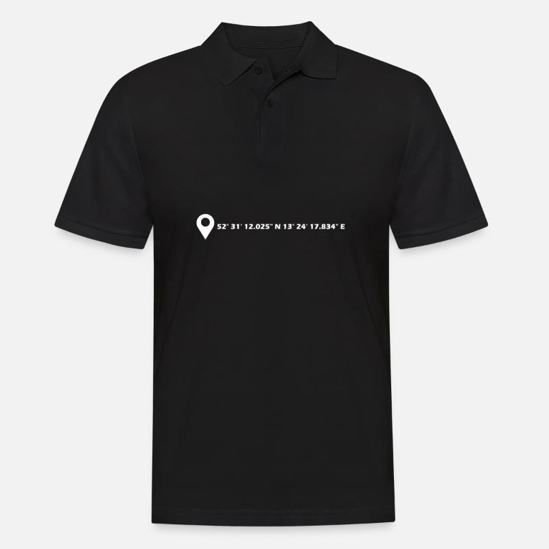 Coordonnées de Berlin - Polo Homme - noir